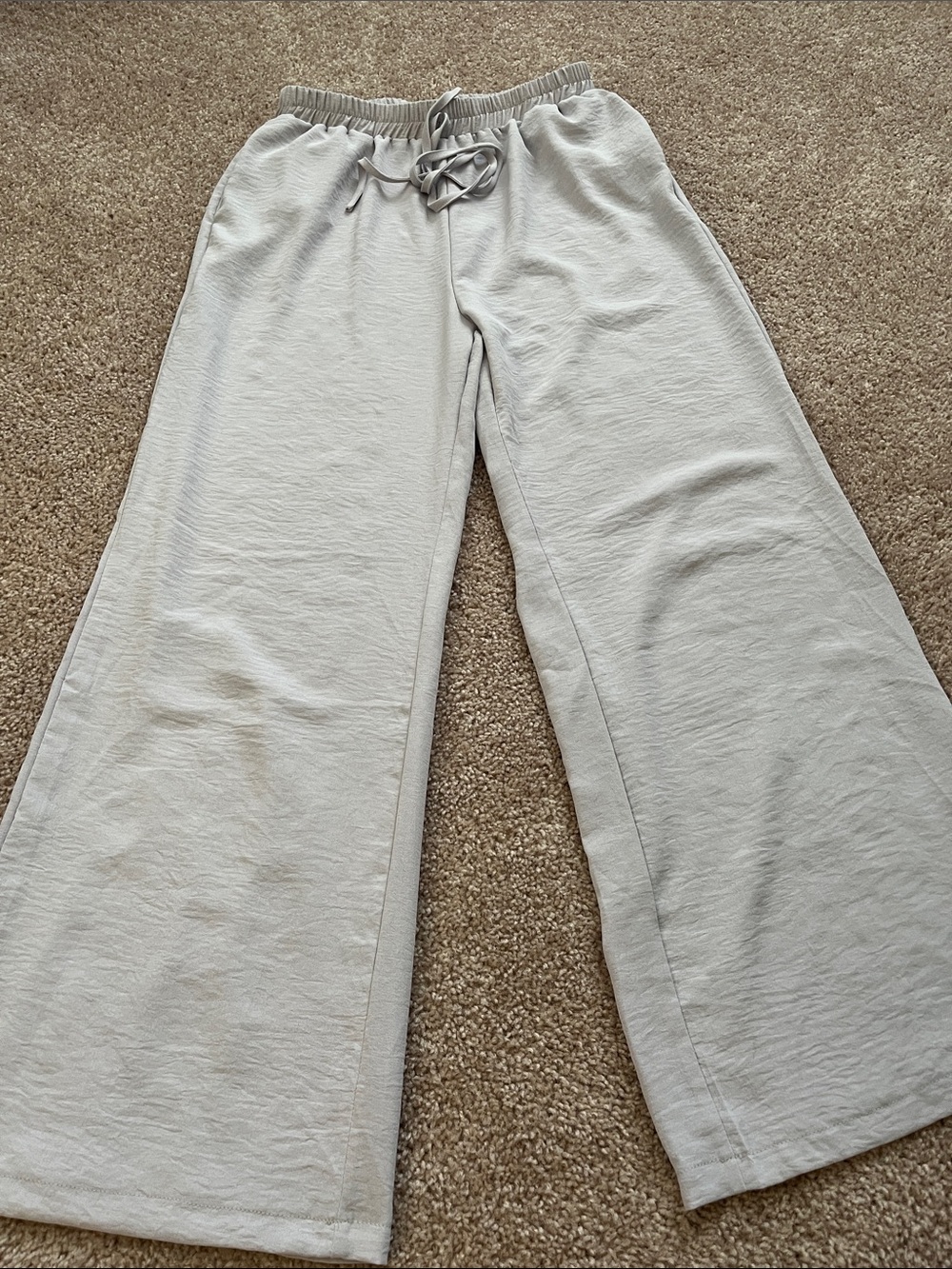 Wide Leg Light Grey Lounge Pants